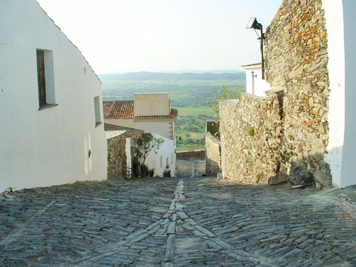 Medieval Monsaraz - Old Cobbled Street.