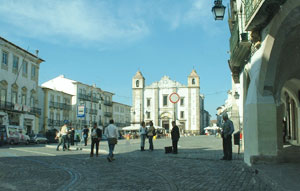 Main square in Evora.